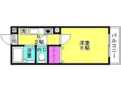 フェルシアIDO(1K/4階)の間取り写真