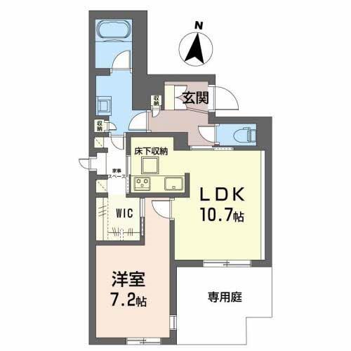 梅ノ木ソレアード(1LDK/1階)の間取り写真