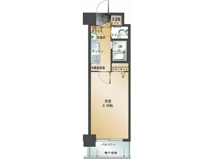 エンクレスト赤坂壱番館(1K/4階)の間取り写真