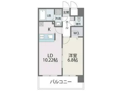 レジデンス20(2K/10階)の間取り写真