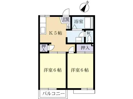 セフィラ高野台(2K/1階)の間取り写真