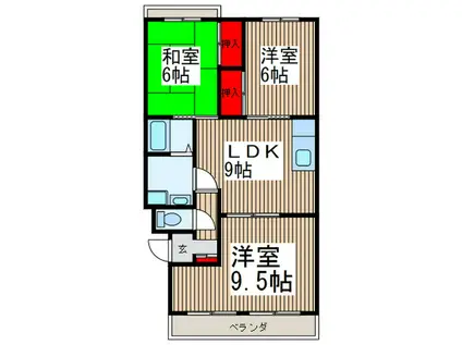 リリーヴィレッジⅡ(3LDK/1階)の間取り写真