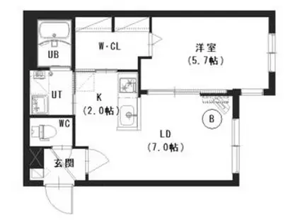 アッサンブラージュH.D.R(1LDK/2階)の間取り写真