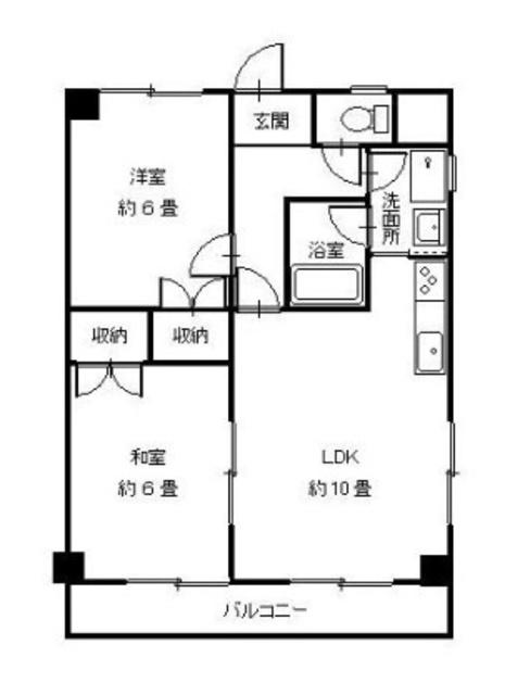 ディーズマンション(2LDK/2階)の間取り写真