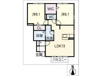 セントシャローム(2LDK/1階)の間取り写真