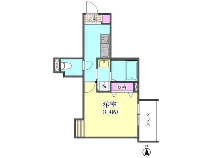 ファインプレジオ(1K/1階)の間取り写真
