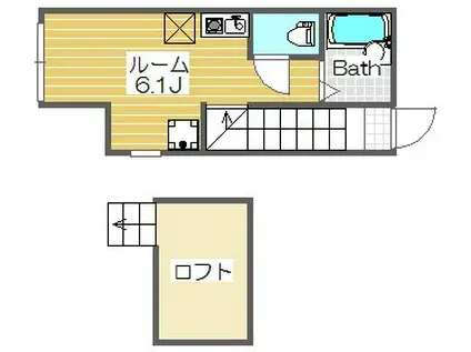 プラート山王(ワンルーム/2階)の間取り写真