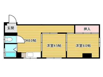 パレス上原(2DK/3階)の間取り写真