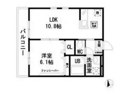 クリスタルマンション南蒲田(1LDK/1階)の間取り写真