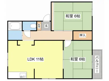 コーポ西村(2LDK/2階)の間取り写真