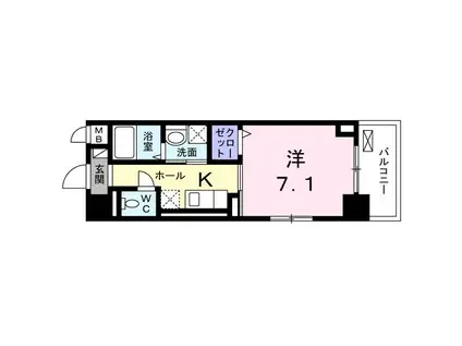 GARBO(1K/5階)の間取り写真