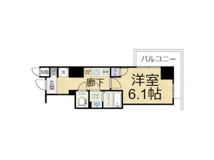 エスカーサ大阪ウエスト九条駅前(1K/5階)の間取り写真