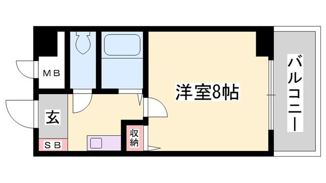 アークYS(1K/2階)の間取り写真