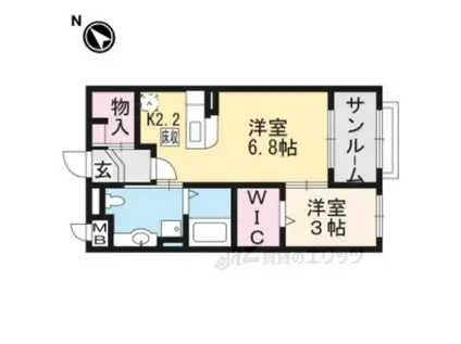 メゾン・ラピュータ(1DK/1階)の間取り写真