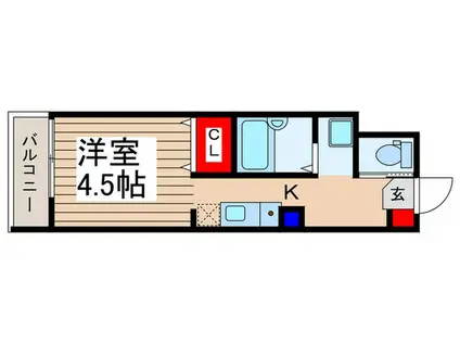 フォレスト鶴瀬(1K/2階)の間取り写真