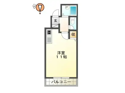 ロータスワゼル(1K/5階)の間取り写真