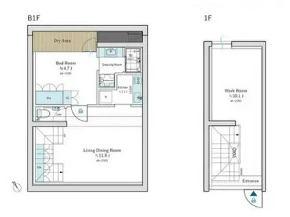 オーブ虎ノ門(2LDK/B1階)の間取り写真