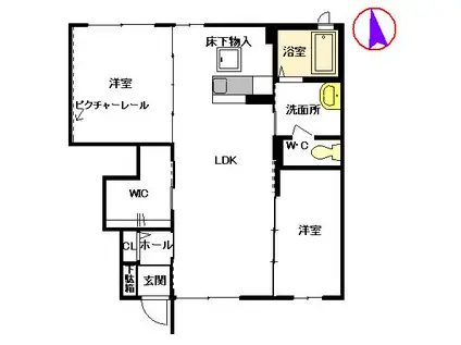 シャーメゾン宮原  A棟(2LDK/1階)の間取り写真