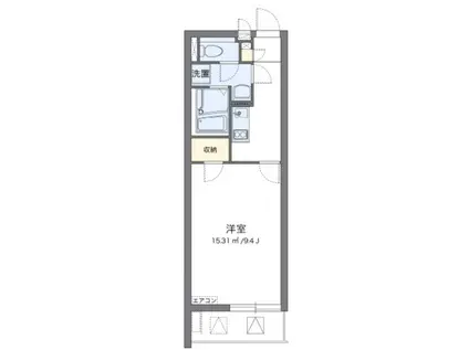 クレイノシャンティ浦和(1K/2階)の間取り写真