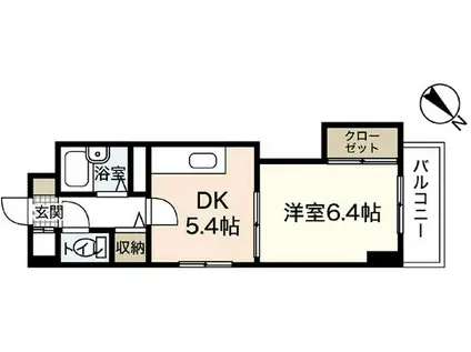 AZALEA中広(1DK/3階)の間取り写真