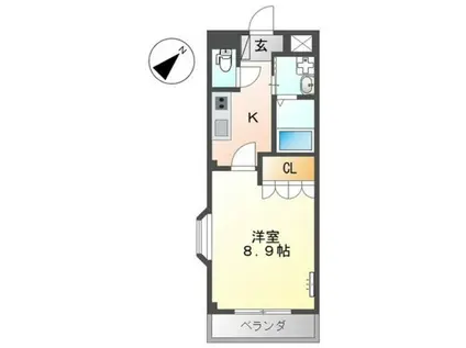 フェリーチェ・K(1K/2階)の間取り写真