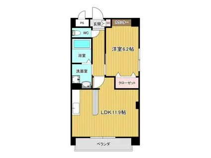 シュティーク八社(1LDK/1階)の間取り写真