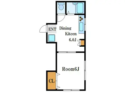 矢野ビル(1DK/2階)の間取り写真