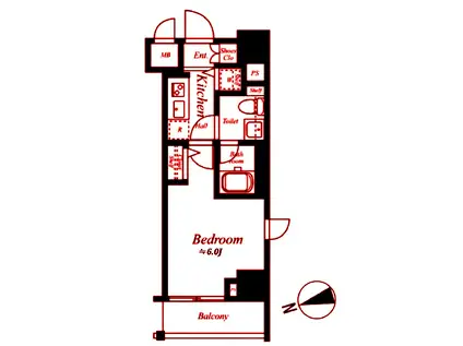 LEA横濱ミッドスクエア(1K/9階)の間取り写真