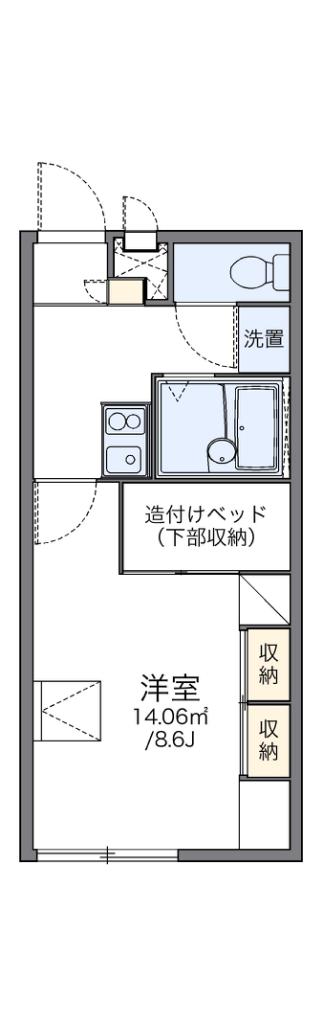 レオパレスK&M(1K/1階)の間取り写真