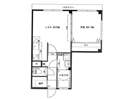 エスポワール関目(1LDK/3階)の間取り写真