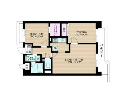 クレスト王子I(2LDK/10階)の間取り写真