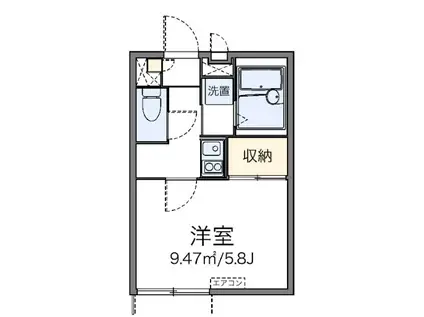 メゾン田中II(1K/1階)の間取り写真