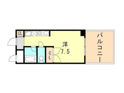 グッドライフ大津和I(ワンルーム/6階)の間取り写真