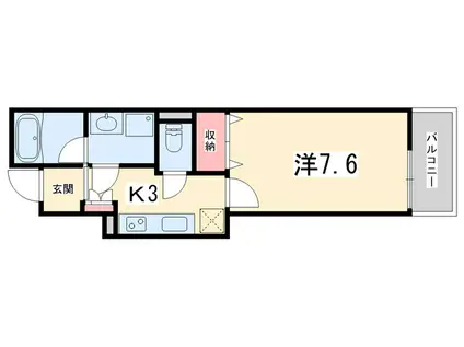 CALM河原町二条(1K/7階)の間取り写真