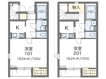 シャルマン(1K/1階)の間取り写真