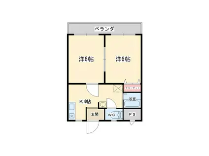 メゾンドカルム(2K/1階)の間取り写真