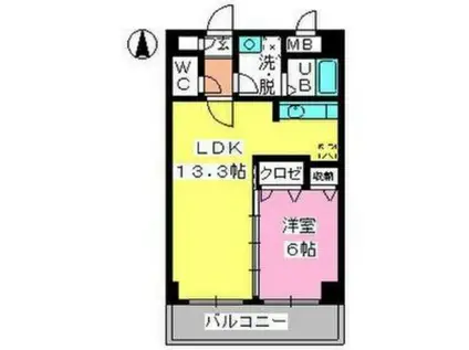 ベイシック大名(1LDK/9階)の間取り写真