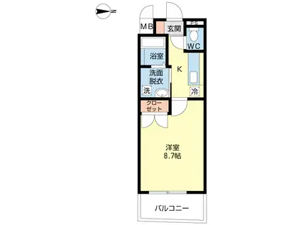 エクセレント一葉(1K/3階)の間取り写真