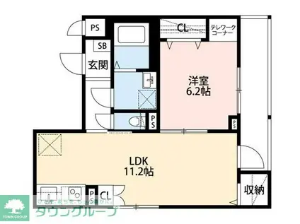 ANGE FLEUR(1LDK/2階)の間取り写真