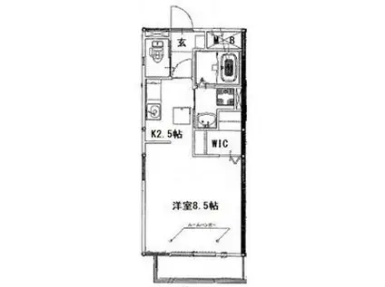 ブランクロスII(ワンルーム/1階)の間取り写真