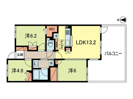 ダイアパレス光が丘壱番館(3LDK/1階)の間取り写真