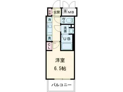 ファーストフィオーレ神戸湊町(1K/2階)の間取り写真