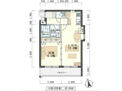 フローレンス(1LDK/3階)の間取り写真