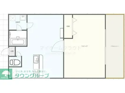 日吉サンハイツ(1DK/4階)の間取り写真