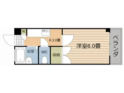 アリーズ鴨池(1K/5階)の間取り写真