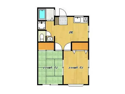 コーポアイル(2DK/1階)の間取り写真