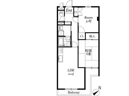 豊栄ビル(2LDK/5階)の間取り写真