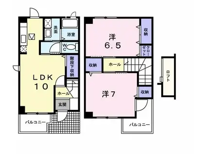 セレーノ城北(2LDK/1階)の間取り写真