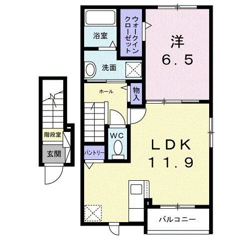 レコルテ戸塚(1LDK/2階)の間取り写真