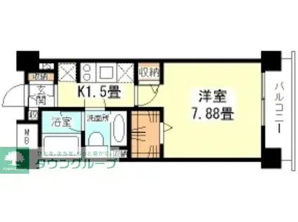 スタイリオ妙蓮寺(1K/3階)の間取り写真